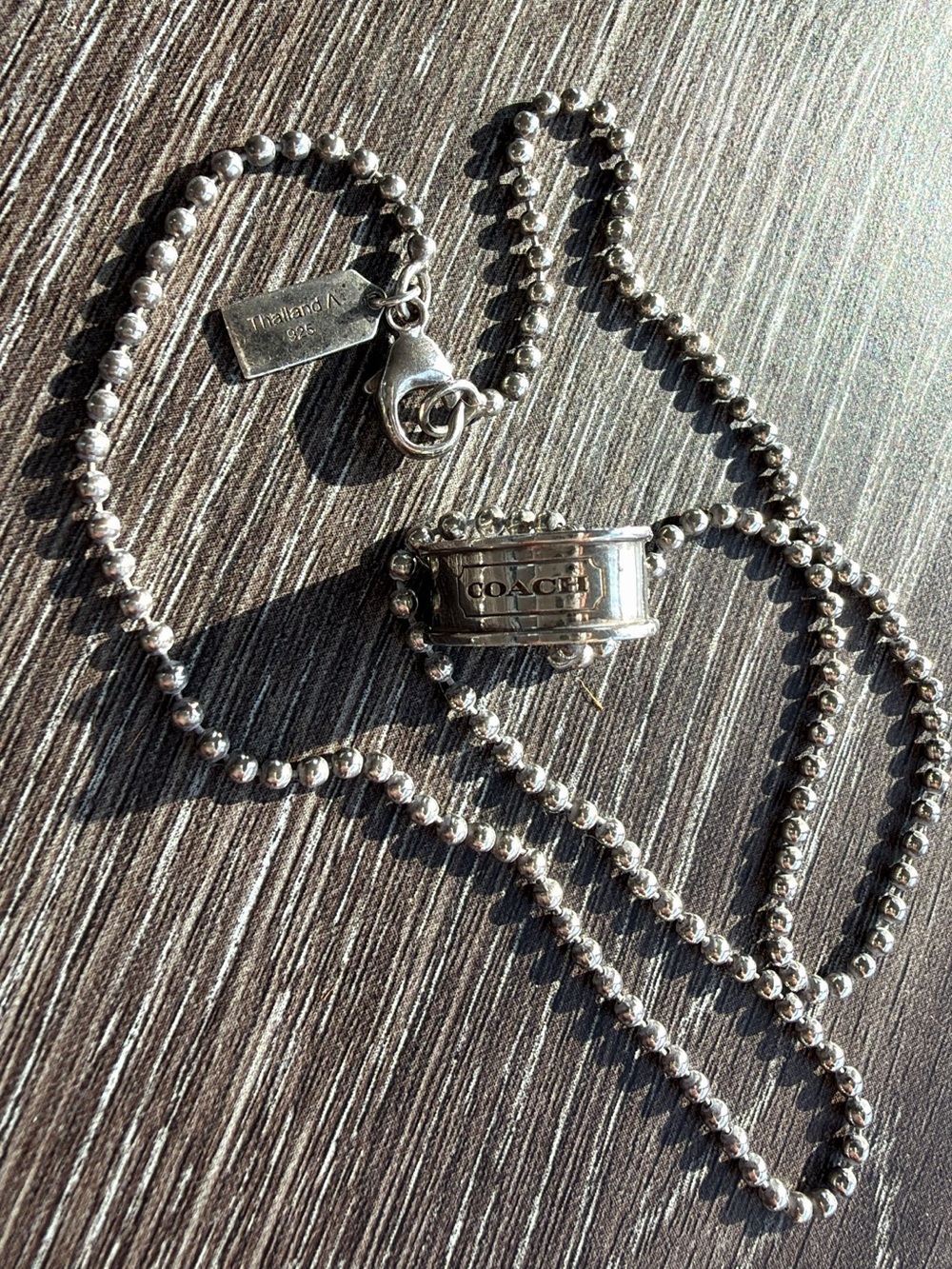 925 Silver Coach Heart Pendant Necklace